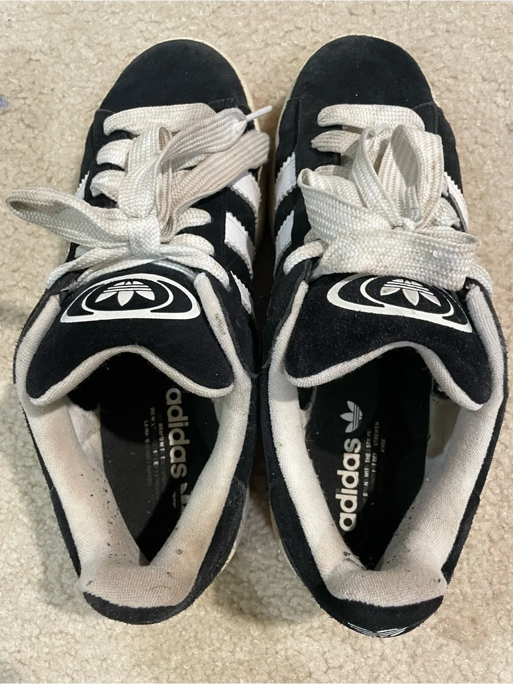 Adidas Campus 00s Black/White Suede Low-Top Sneakers Size 9.5